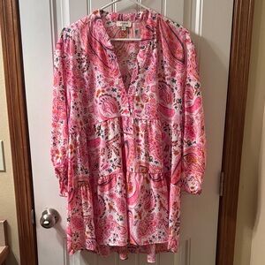 Umgee Vibrant Pink Paisley Blouse